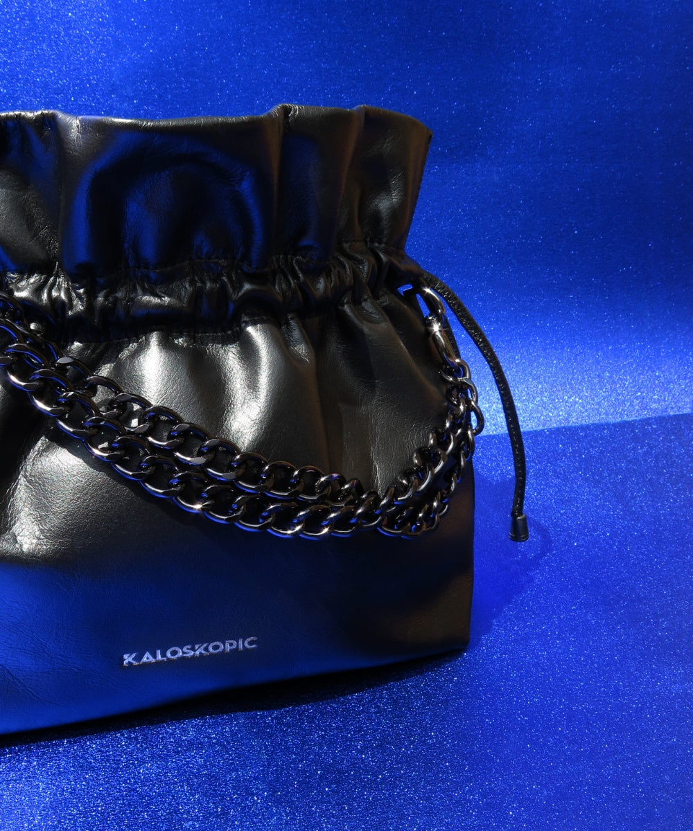 BLACK NEON RUFFLE BAG