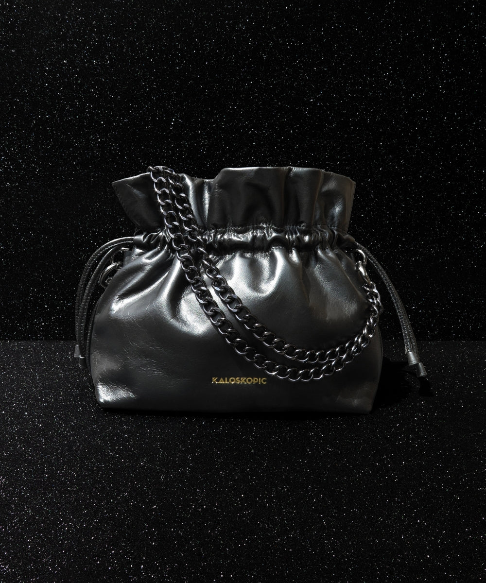 BLACK NEON RUFFLE BAG