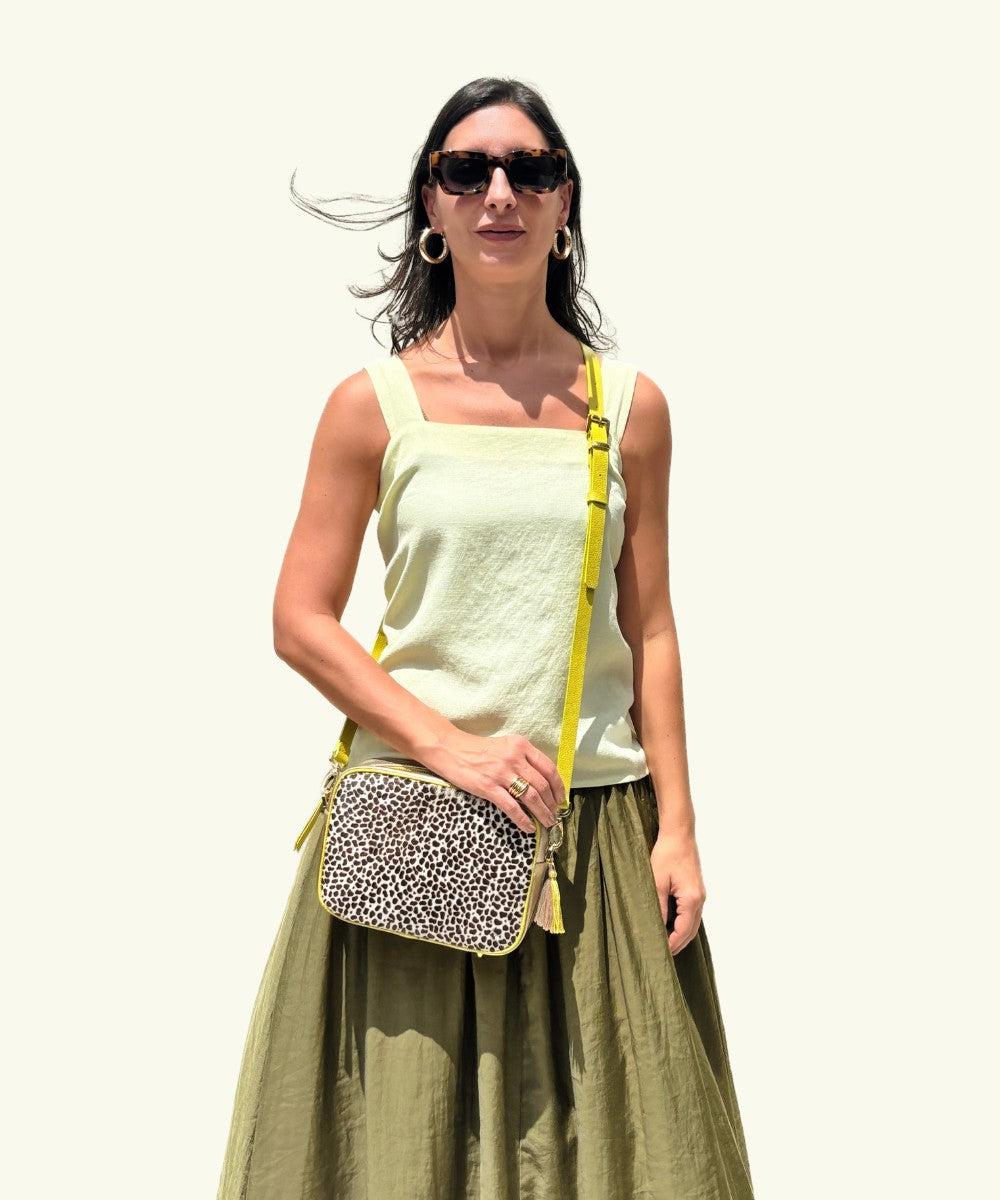 CROSSBODY GOLD LIME SPOTS
