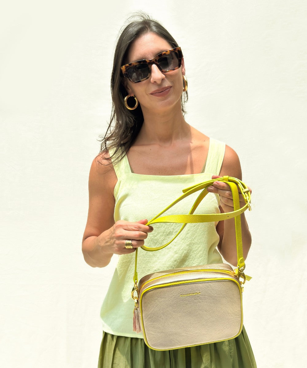 CROSSBODY GOLD LIME SPOTS