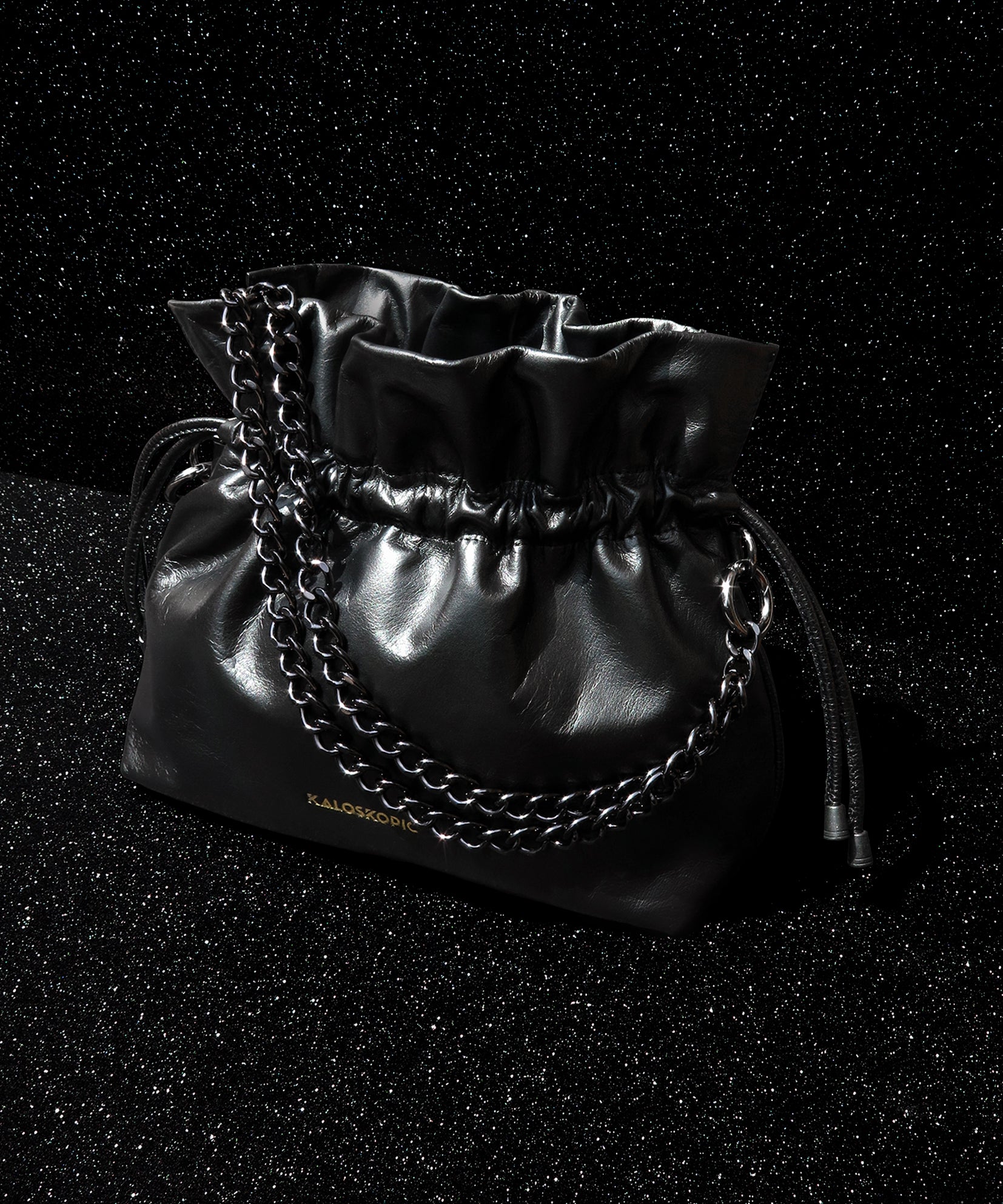 BLACK NEON RUFFLE BAG