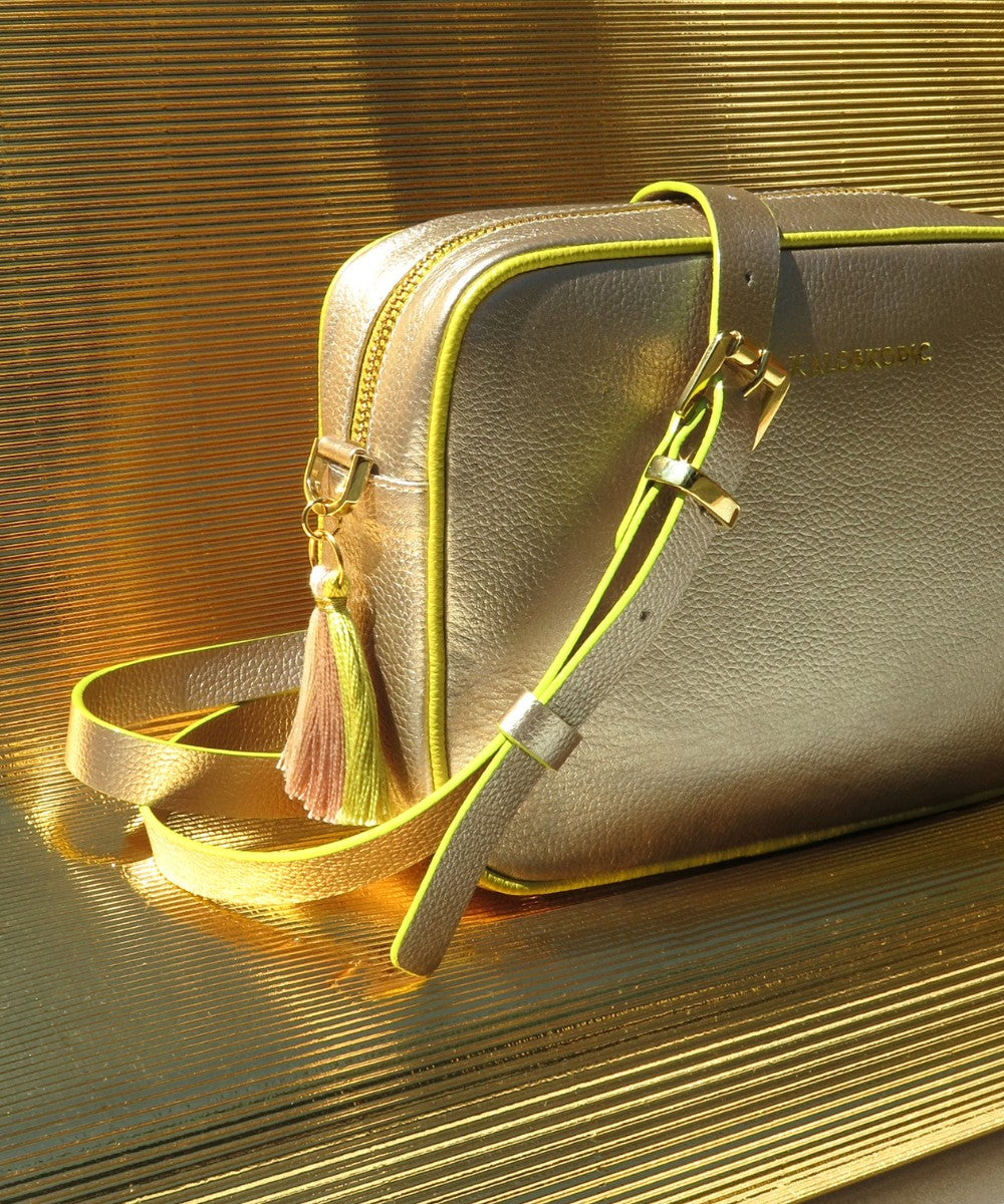 CROSSBODY GOLD LIME SPOTS